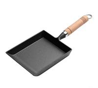 Glomc Japanese Cast Iron Tamagoyaki Omelette Frying Pan 15Cm Black With Stainless Steel Core And Non-Slip Bakelite Handle For Induction Or Gas Cooking, For Ideal For Home