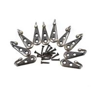 Glomc Metal Wall Hooks 10 Pack Antique Bronze Finish Hanger for Clothes Towels Keys - Heavy Duty Coat Hook No Nail Required for Hallway Closet Cupboard 30x11mm