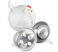 Glomc Microwave Egg Cooker Boiler Steamer With Detachable Shell Design And Water Storage Tank, White Plastic 13.5X14X14Cm For Breakfast, Salad, Pasta, Dumplings