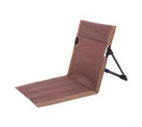 Glomc Outdoor Folding Beach Chair With Adjustable Backrest, Oxford Fabric And Oversized Zippered Storage Pocket, Portable Aluminium Alloy Frame, Brown For Camping, Beach(Brown)