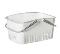 Glomc Portable Bathroom Storage Basket Plastic with Handle - Quick Dry Ventilated Design for Shower Essentials Towels Soap - Dorm Gym Pool Use 29.5x20.5x15cm