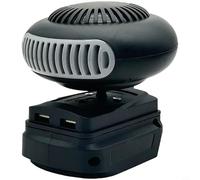 Glomc Portable Battery Powered Heater Dual Mode Hot Cold Air For 18V 20V Power Tools, Cordless Space Fan With Alloy Heating Wire, Dual USB Ports Rechargeable Heater(HotBlower-MT-2USB)