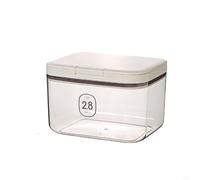 Glomc Sealed Storage Box,With Lid,Moisture-Proof Plastic Container For Laundry Detergent Powder,Rice And Flour,Transparent Large Capacity Organizer(2.8L)