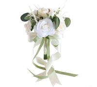 Glomc Silk Rose Bridal Bouquet,20X26cm,Artificial Flowers For Bride Wedding Marriage Proposal Party Ceremony Church Decoration,Photography Props Home