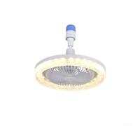 Glomc Small Ceiling Fan with Light LED Dimmable 3 Speeds E27 Socket Plastic Design Kitchen Office Garage 28cm(B)