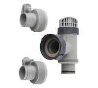 Glomc Type B Hose Adapter And Pool Plunger Valve For Intex, 3-Piece Replacement Kit With Gaskets For Above Ground Pool Sand Filter And Water Control