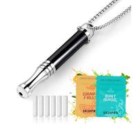 GLOMGORGE Breathing Necklace, Breathe Free Necklace for Stress Relief, Meditation & Relaxation, Anxiety Necklace Mindful Breathefree Calm Tool with Cotton Cores, Natural Switch from Bad Habit
