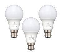 GLOMILITE B22 LED Bayonet A60 Light Bulb 7W | Warm White (3000K) | Energy Saving Bulb | 15000h Lifespan | Flicker-Free | Indoor & Closed Outdoor Use (Equilivant to 60W) - 3 Pack