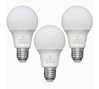 GLOMILITE E27 LED Edison Screw A60 Light Bulb 7W | Warm White (3000K) | Energy Saving Bulb | 15000h Lifespan | Flicker-Free | Indoor & Closed Outdoor Use (Equilivant to 60W) - 3 Pack