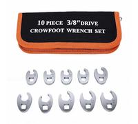 Glomora 10 Pcs Crows Foot Wrench Set Metric 10-19mm 3/8 Inch | Drive Crowfoot Flare Nut Wrench for Tight Spaces