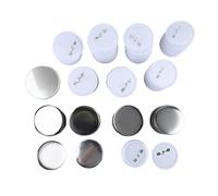 Glomora 100pcs Pin Back Button Parts,58mm/2.3in Button Parts for Badge Maker Machine, Round Badge Blank Button Pins with Metal Cover, Plastic Pin Backs, Plastic Film for Gifts Presents