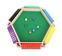 Glomora 2-6 Player Close The Box Dice Game 6 Sided 10 Numbers Wooden Board Table Math Game for Home Party Pub