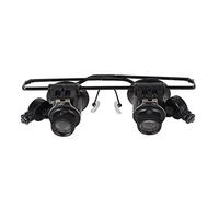 Glomora 20X Watch Repair Magnifier,LED Light Watch Repair Jeweler Appraisal Tool Double Eye Magnifier 2.5X/4X/6X/8X/10X/15X/20X for Close Work