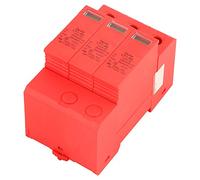 Glomora 3P 3.0KV DC Power Protector Arrester - Overvoltage Protection Device for Solar PV Telecom Industrial Equipment, DIN Rail Mount, Visual Warning Indicator (3p40ka)