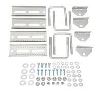 Glomora 4Pcs Boat Trailer Bunk Brackets Kit 8in Galvanized Iron 2 Layer Crossmember Hardware Adjustable Height