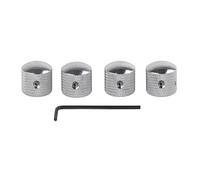 Glomora 4Pcs Electric Guitar Knob, Aluminum Alloy Volume Audio Electric Guitar Bass Knob Screw Type with Hex Wrench Musical Instrument Accessories (Silver)