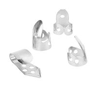 Glomora 4Pcs Finger Picks, Metal 3Pcs Index Finger 1Pc Thumb, Guitar Parts Musical Instrument Accessories for Guitar Banjos Other Instruments (Silver)