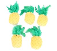 Glomora 5 Pcs Pineapple Shape Cat Chew Toy,Cat Catnip Molar Toys Teeth Cleaning Toy Pet Bite Resistant Pet Supplies,For Cat Kitten Pet Yellow