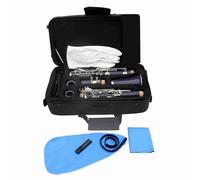 Glomora Bb Clarinet 17 Keys, ABS Soprano Clarinet with Case, 10 Reeds and Accessories Kit, Beginner Woodwind Instrument, Multiple Colors (dark blue)