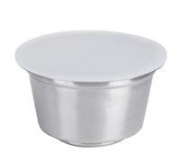 Glomora Cápsula de Café Reutilizable de Acero Inoxidable para Máquinas, Cápsula Recargable con Tapa de Silicona y Filtro de Alta Precisión, 40ml (Blanca)