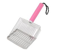Glomora cat litter scooper stainless steel litter shovel detachable handle poop scooper for cats sifting scoop litter box scoop easy clean cat scoop reusable litter scoop (Pink)