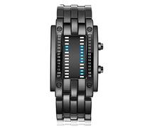 Glomora Futuristic Binary Sports Watch, Men and Women’s Binary Matrix Blue LED Digital Watch - Unique and Stylish Design