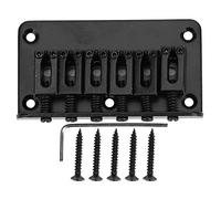 Glomora Guitar Bridge, Children Musical Instrument Accessories Metal Standard Structure 78mm Fixed Hardtail Bridge for 6 String Electric Guitar (Black)