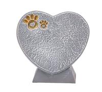 Glomora Heart Shaped Animal Tombstone Resin Ornament - & Memorial Decor for Pet Graves, Garden Ornaments, and Home Decoration (Rock Grey)