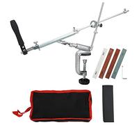 Glomora Knife Sharpener, Fixed Angle Kitchen Sharpening KitBracket Tool with 4 Sharpening Stones, Reversible