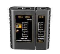 Glomora M469D Network Cable Tester, RJ11 RJ45 Line Checker with Remote Unit, Shielded Cable Test & Long Distance Function, 2 Speed Detection for Telephone & Ethernet Wiring (Black)