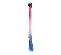 Glomora Motorcycle Helmet Pigtails, Punk Style Suction Cup Ponytail Braids for Riders (red pink blue)