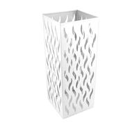 Glomora Multifunctional Metal Umbrella Stand with Square Hollow Pattern Design for Home and Hotel (White)