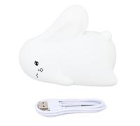 Glomora Night Light Silicone Cute Rabbit, USB Rechargeable LED 1200mAh Night Lamp Feeding Toddler Bedroom Bedside Decor Birthday Xmas Gifts for Kid Baby Child