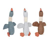 Glomora PLUSH DOG TOY SOFT NON- WILD GOOSE SHAPE SOUNDS TEETH CLEANING TOY 3PCS FOR PET DOG
