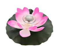 Glomora Solar Power LED Color Changing Lotus Flower Floating Lamp Garden Pool Pond Light Beautiful Bright Decorative Wishing 28 cm (colorful pink)