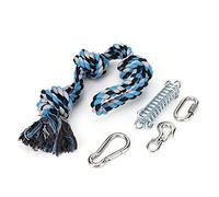 Glomora Stainless Steel Spring Rod Cotton Rope Dog Toy Large Breed Energy-Consuming Tug-of-War Playtime for All Ages and Breeds