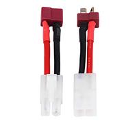 Glomora Tamiya To Deans Adapter Set, 2pcs T - Plug Female To Male 14AWG Cable, RC Battery Connector for Various Applications