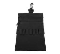 Glomora Tee Pouch 9 Slots Tee Ball Pouch Bag with 360 Degree Rotating Clamp Zippered Front Pocket 7.87x5.51in Black