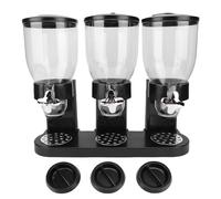 Glomora Triple Food Dispenser,Multifunctional Compact Countertop Cereal Storage Container Dispenser for Home (Black)