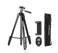 Glomora VT-688 Multi-Purpose Tripod, 17”-67” Height Adjustable Aluminum Alloy Stand with Phone Clip & Remote, for Vlog, Live Streaming, Video Conference & Photography