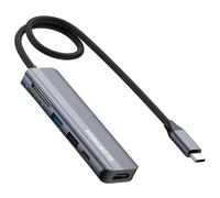 Glomtheia USB C Hub 6-in-1 with HDMI, USB 3.0, USB2.0, SD/TF Card Reader, and PD 100W Charging, 5Gbps High-Speed Data and USB Multiport Adapter for MacBook M1/M2, iPhone 15 Pro Series, iPad, Surface