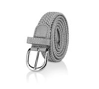 glomy * Braided Elastic Belt for boys and girls, women and men, 2.50cm wide, 105cm Gray