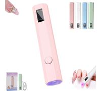 Glonailstickers Finger Nails Uv Light, glonail stickers kit with uv light, Glonail Stickers Kit with UV Light, Handheld UV Light for Gel Nails, Cordless UV LED Nail Lamp, 400mah Rechargeable(Pink)