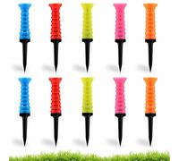 GLOOF Soft Rubber Cushion Top Plastic Golf Tees 83mm 3.26inch Mixed Colors Pack of 10Pcs