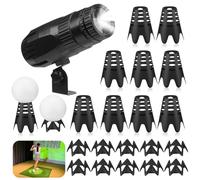Glooglitter 1 Pack Golf Spot Light Indoor Simulator and 20 Pcs Plastic Tees Golf Simulator Pin Spot Light Super Bright Mirror Ball Spotlight for Indoor Ball Training DJ Disco Party(Adjustable)
