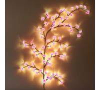 Glooglitter 2 Sets Cherry Enchanted Willow Vine Lights 5.25 FT 72 LED Christmas Decoration Cherry Blossom Tree Branch String Lights Gift for Wall Bedroom Fireplace Home Indoor Window Halloween Holiday