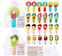 Glooglitter 24 Pack Mini Portable Fans with Cards Gifts Cute Sweets Ice Cream Handheld Press Cooling Fans for Summer Graduation End of the Year Pool Birthday Party Outdoor Activity Prize Exchange