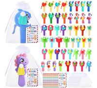 Glooglitter 48 Pack Mini Portable Fans with Cards Gifts Cute Animals Handheld Press Cooling Fans for Summer Graduation End of the Year Pool Birthday Party Outdoor Activity Prize Exchange