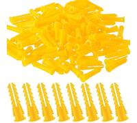 Glooglitter 500 Pieces Ribbed Lightweight Plastic Anchors 4-6-8 x 7/8 Inch Drywall Anchors for Hollow Walls Pictures Artwork Decor Light Duty Anchoring Application (Yellow)