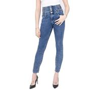 Glook Womens High Waisted Jeans Stretch Skinny Fit Denim with 4 Buttons Fly, Butt Lifting Slim Pants for Women UK (XXL, Blue 4)